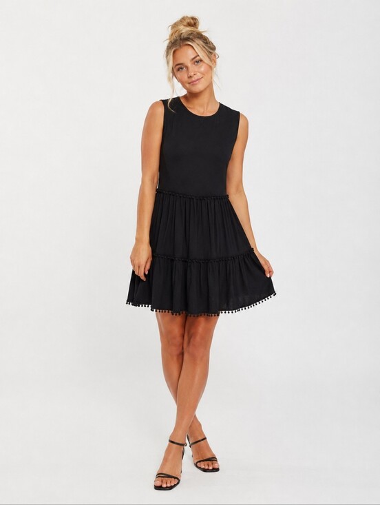 For Love And Lemons Dresses & Skirts - For Love And Lemons Black Tiered Mini Dress Size XS